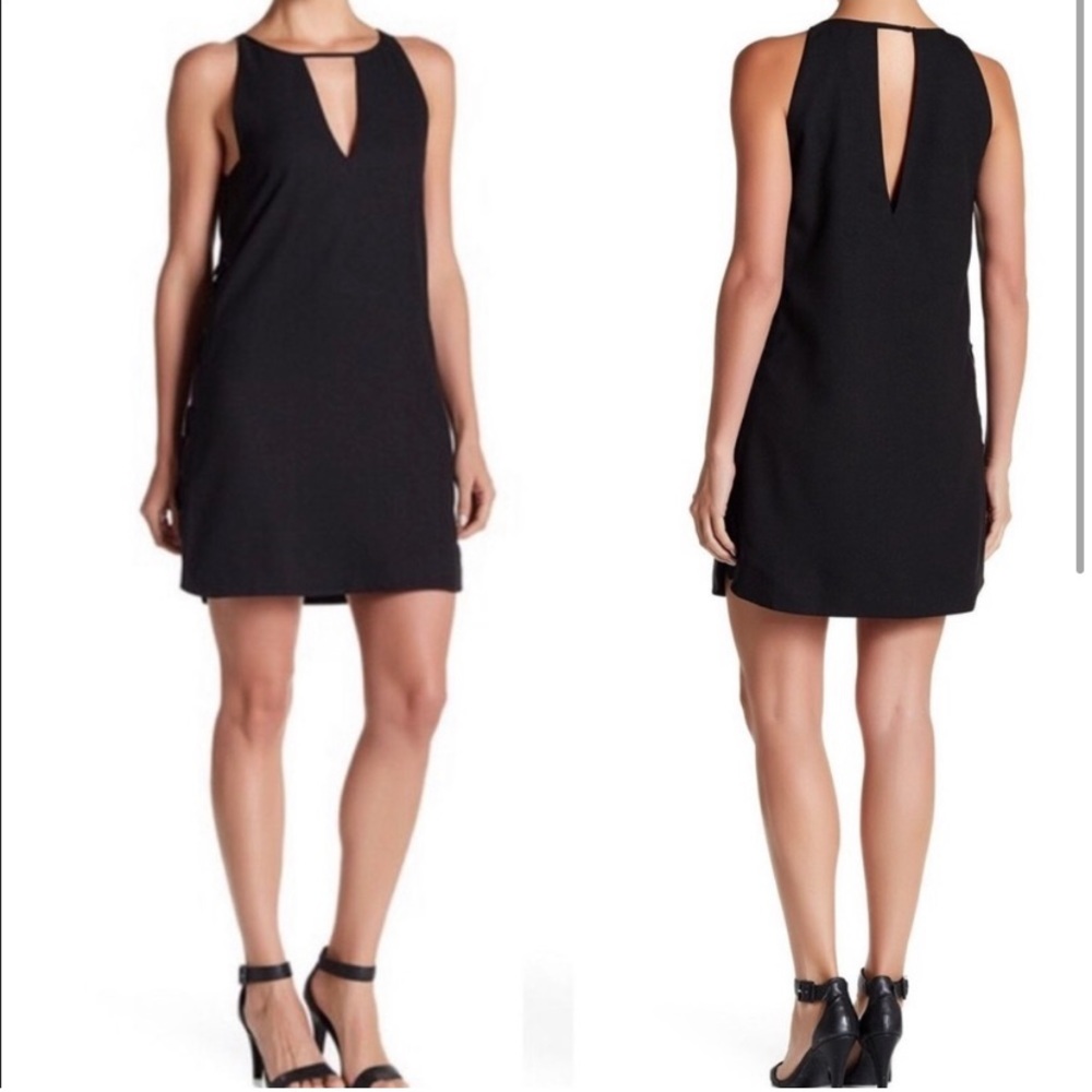 Parker Riviera Side Lace-up Cocktail Mini Dress, black, size XS